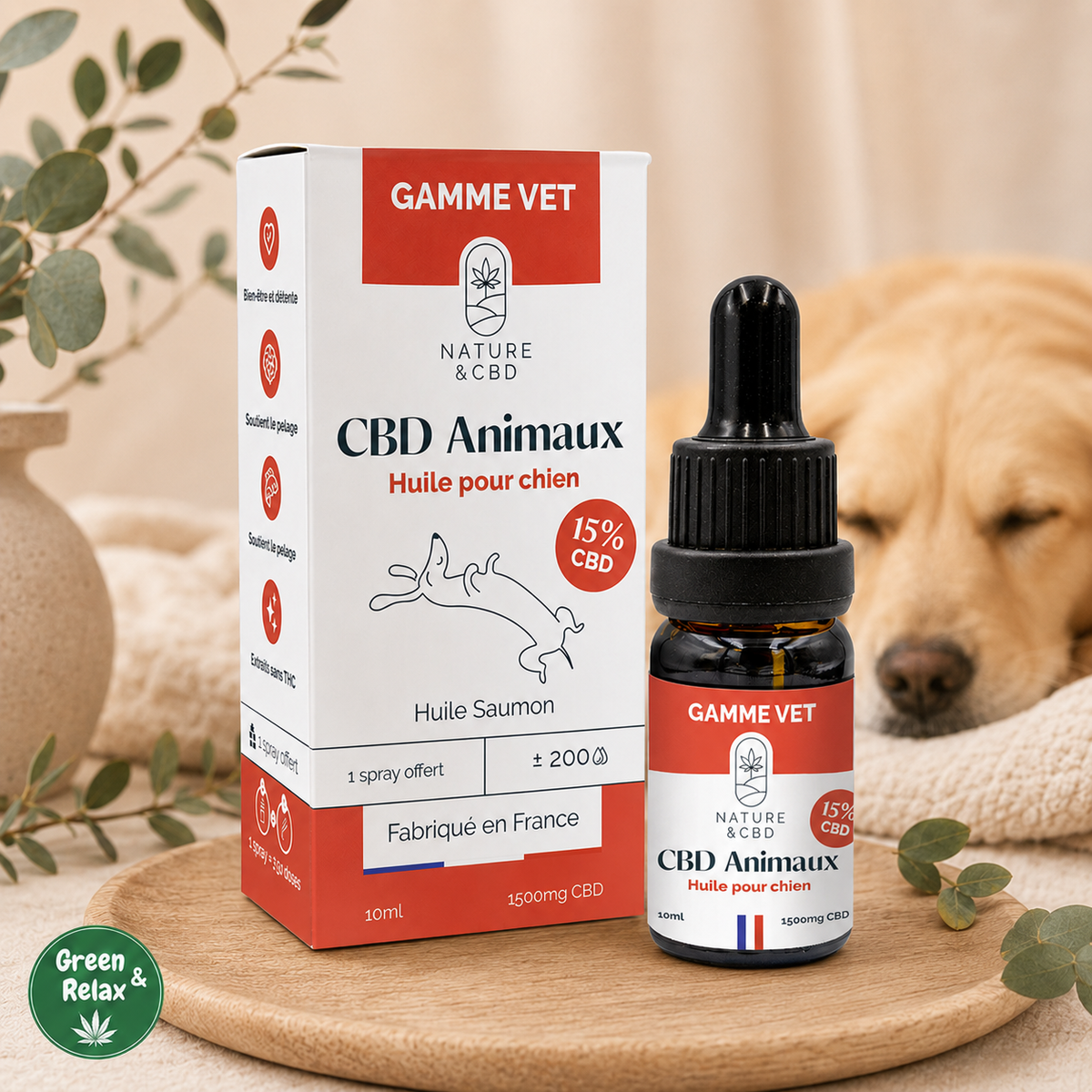 Huile CBD Chien – Huile de Saumon – 15 % CBD