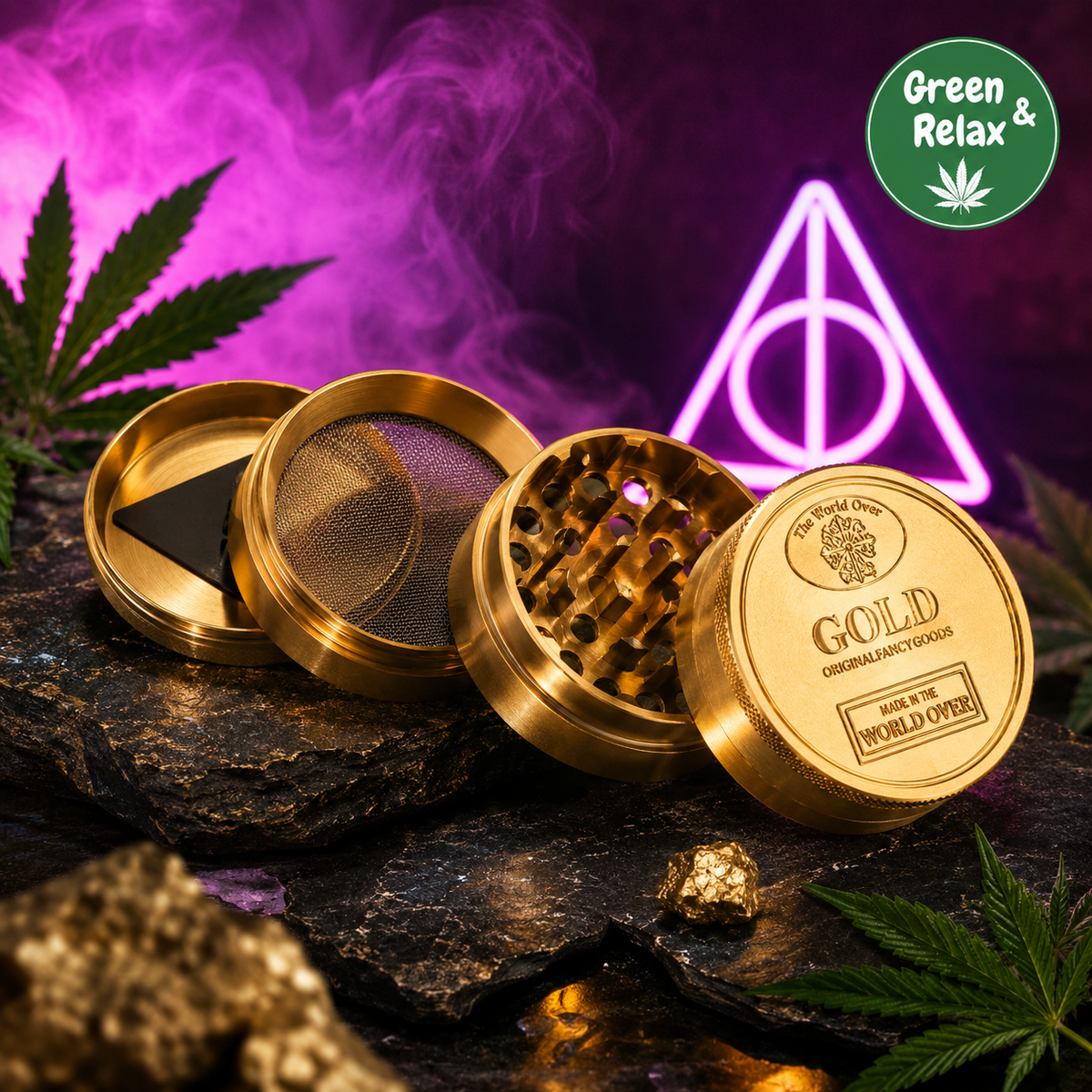 Grinder Gold – Métal 4 Parties avec Tamiseur
