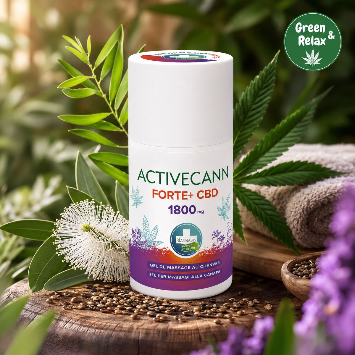 ACTIVECANN Forte+  Gel de massage 1800 mg de CBD