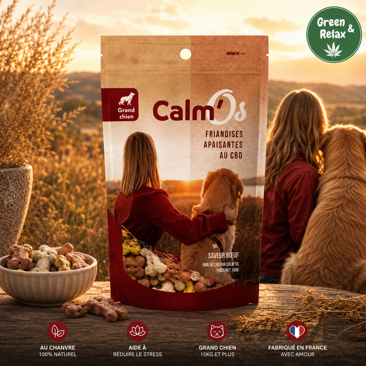 Calm'os Friandises au chanvre pour grand chien