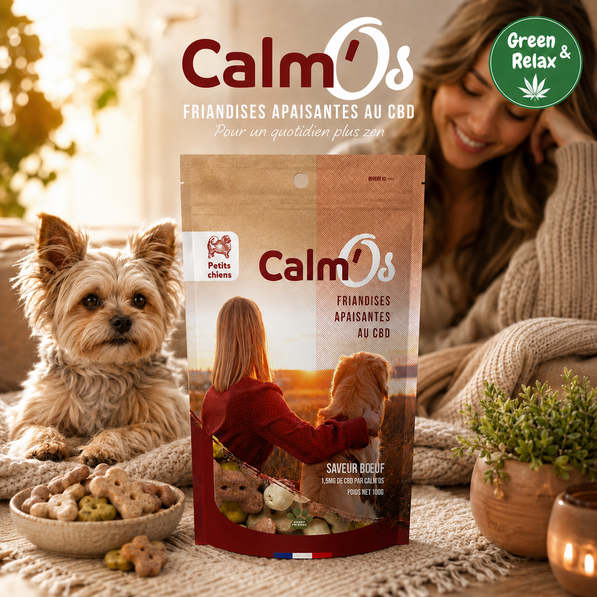Calm'os Friandise au chanvre pour petit chien