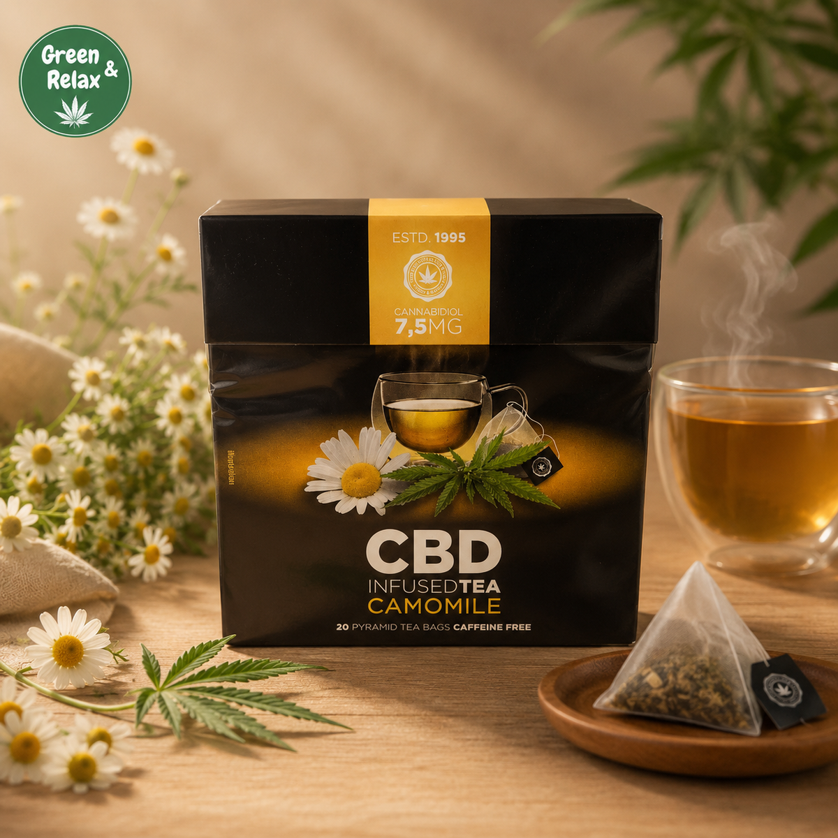 Thés CBD Infused Tea – Rooibos & Camomille – 7,5 mg