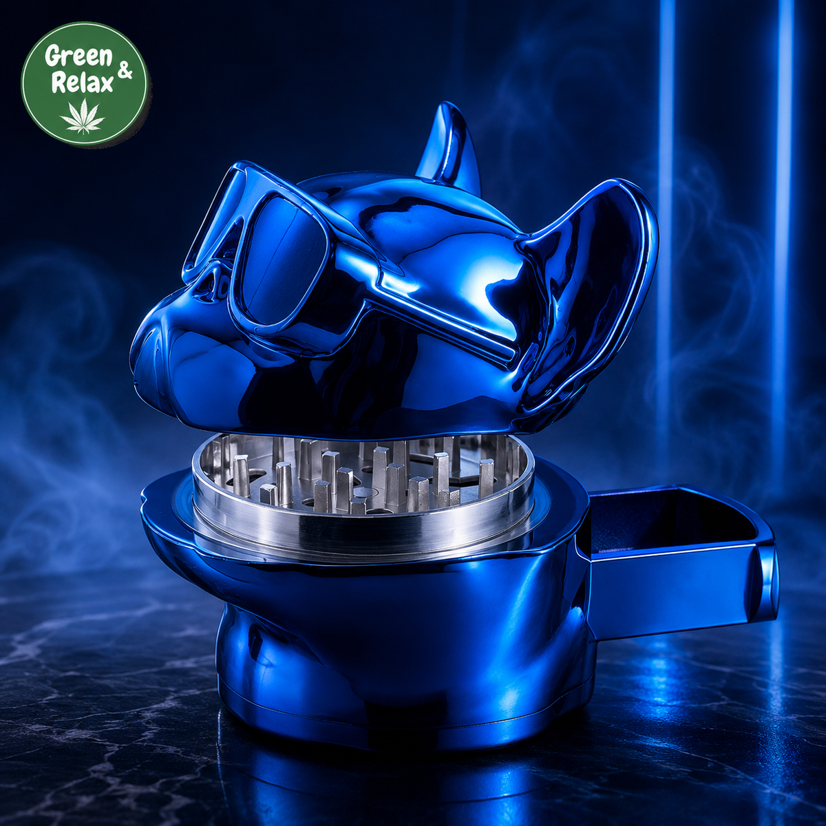 Grinder Bouledogue avec Lunettes – Métal 3 Parties