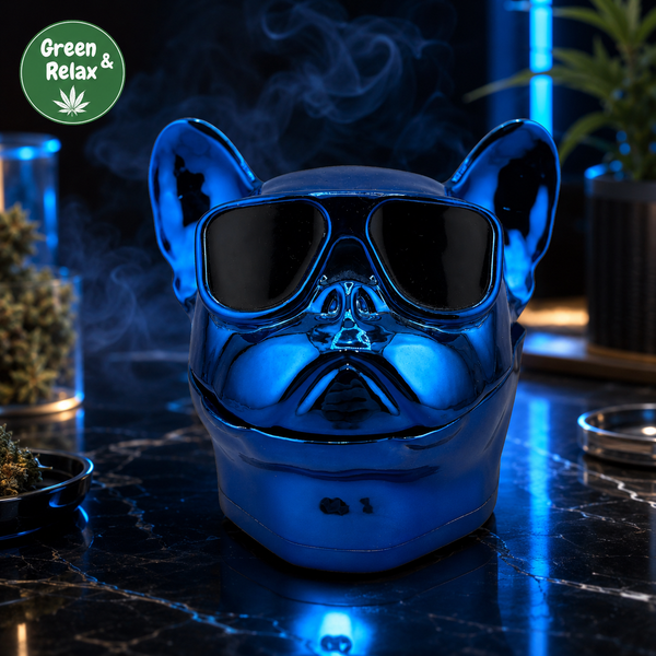Grinder Bouledogue avec Lunettes – Métal 3 Parties