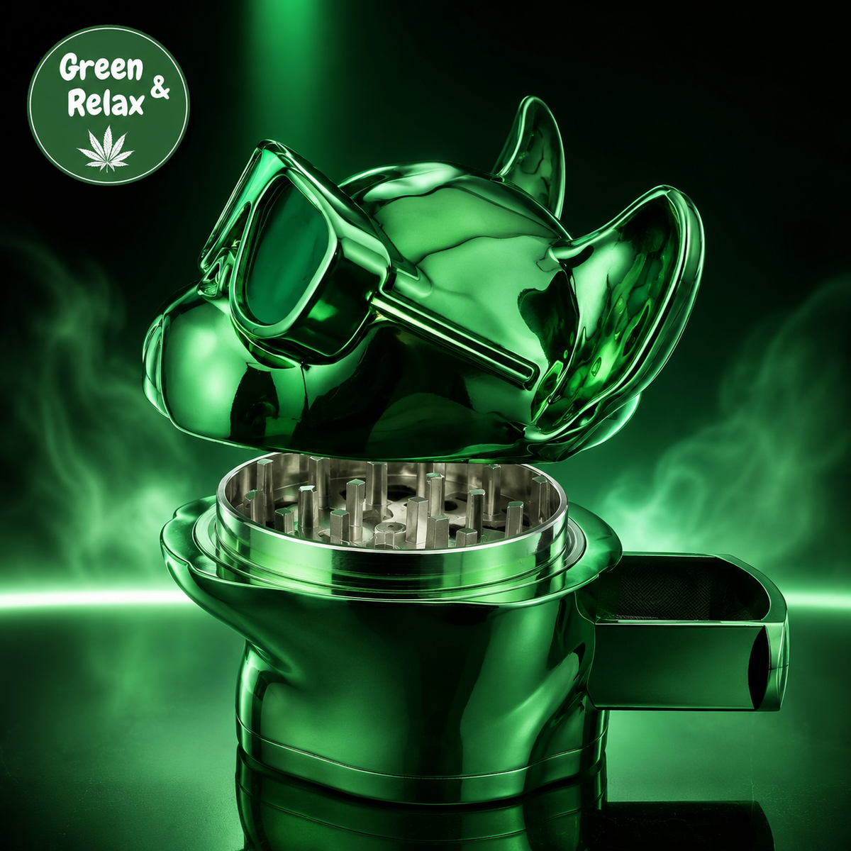 Grinder Bouledogue avec Lunettes – Métal 3 Parties