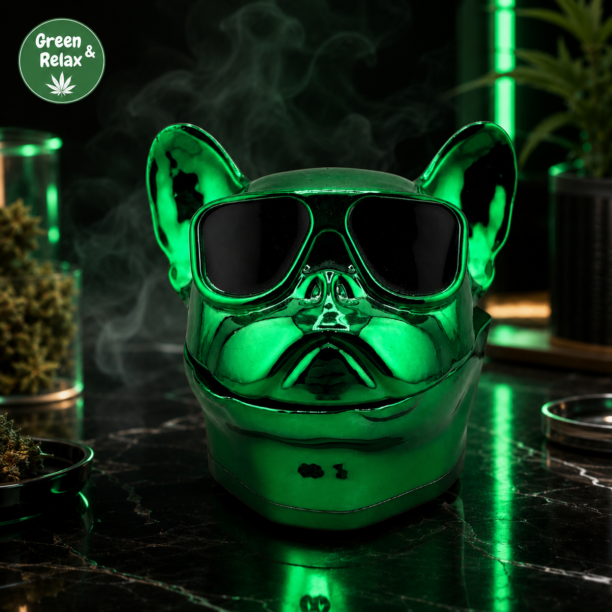 Grinder Bouledogue avec Lunettes – Métal 3 Parties
