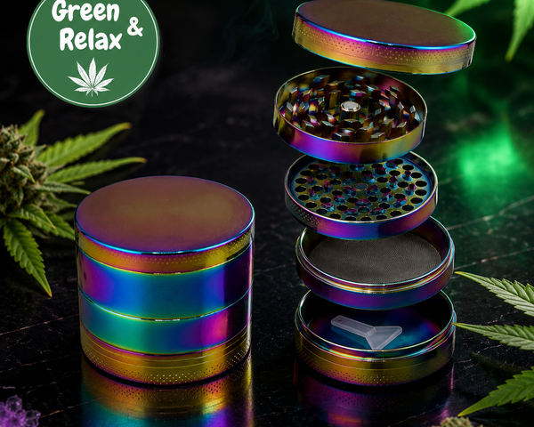 Grinder Rainbow – Métal 4 Parties avec Tamiseur