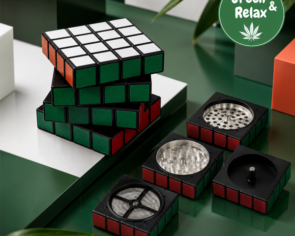 Grinder Rubik's Cube Puzzle – Métal 4 Parties avec Tamiseur