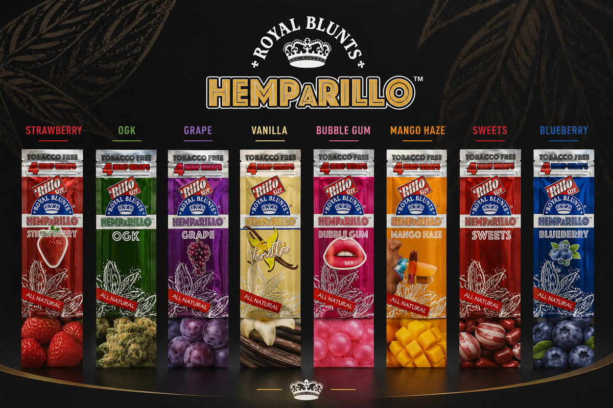 Hemparillo Blunts Royal Blunts wraps au chanvre sans tabac en plusieurs saveurs