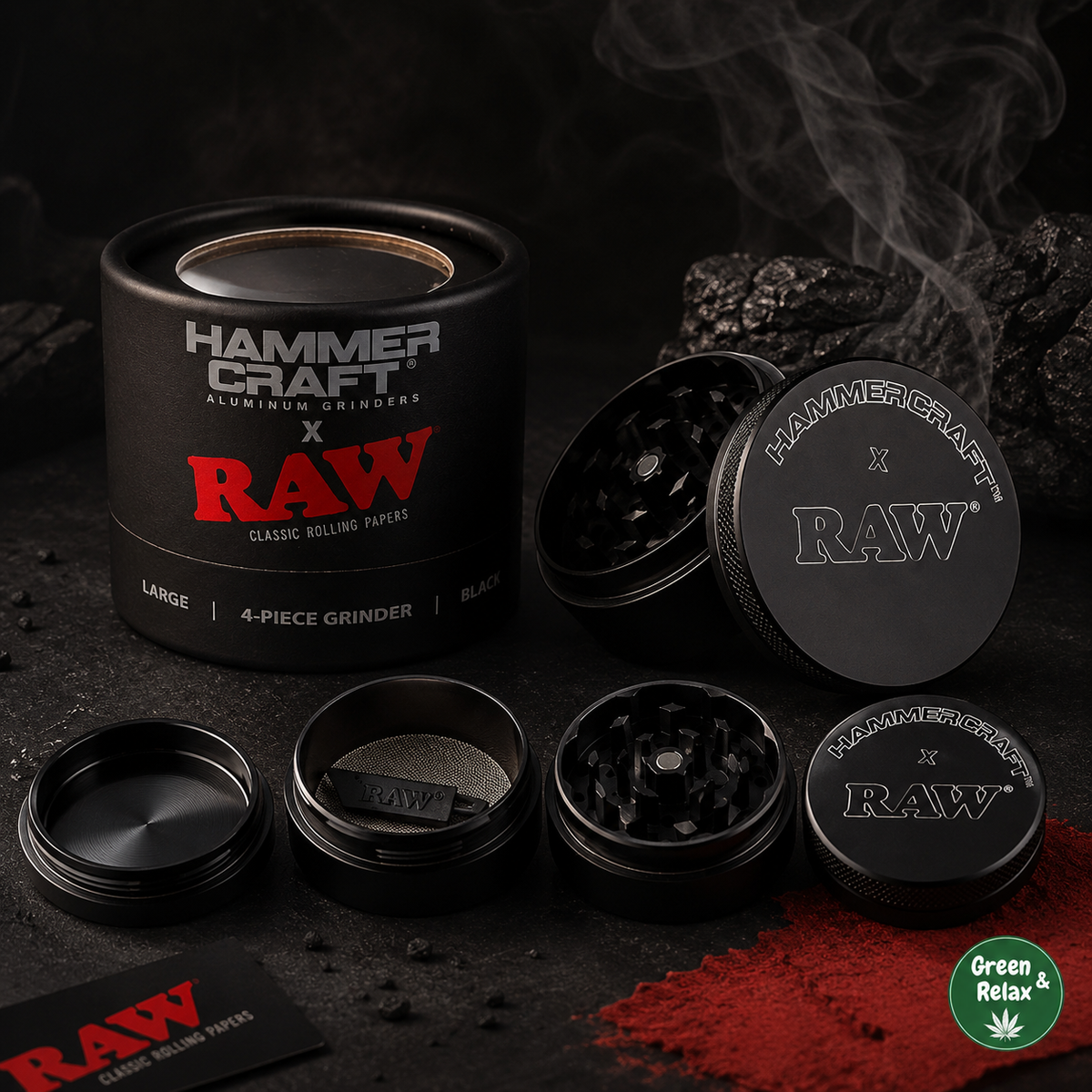 Grinder Hammer Craft x RAW – Aluminium 4 Parties