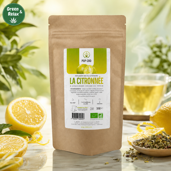 Infusions & Thés Bio Pop CBD – Saveur Citronnée