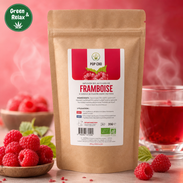 Infusions & Thés Bio Pop CBD – Saveur Framboise
