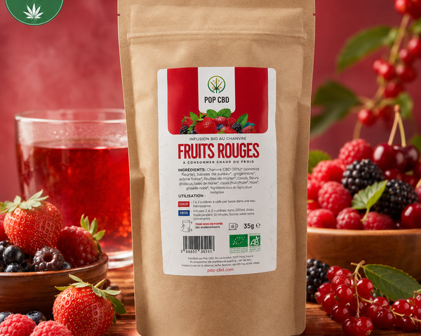 Infusions & Thés Bio Pop CBD – Saveur Fruits rouges