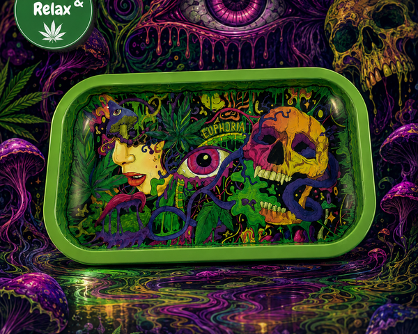 Petit Plateau Fumeur – Euphoria Skull & Nature Psychédélique