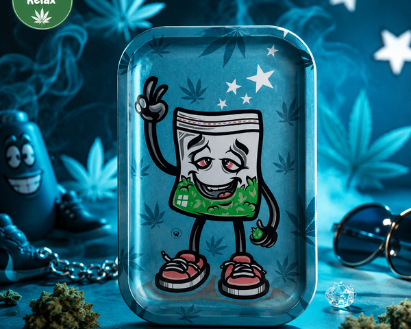 Plateau Fumeur – Sachet Cartoon Bleu