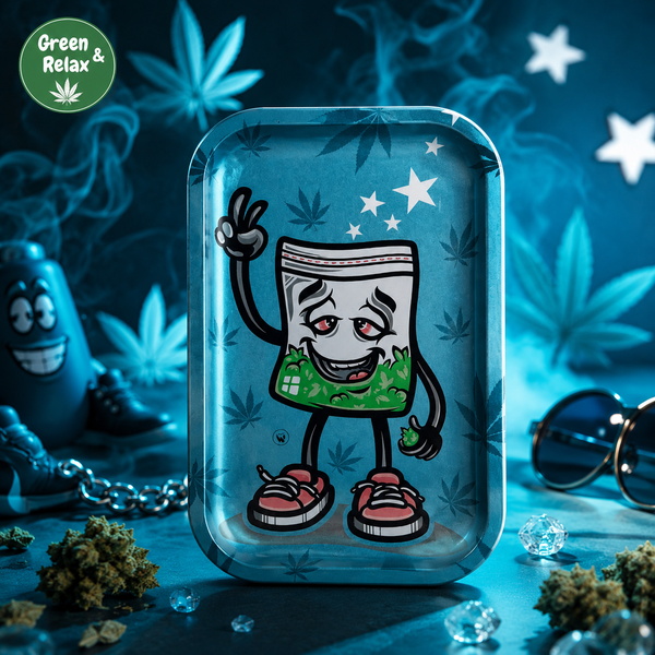 Plateau Fumeur – Sachet Cartoon Bleu