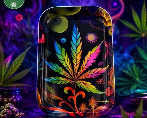Plateau Fumeur – Feuille Arc‑en‑Ciel Psychédélique