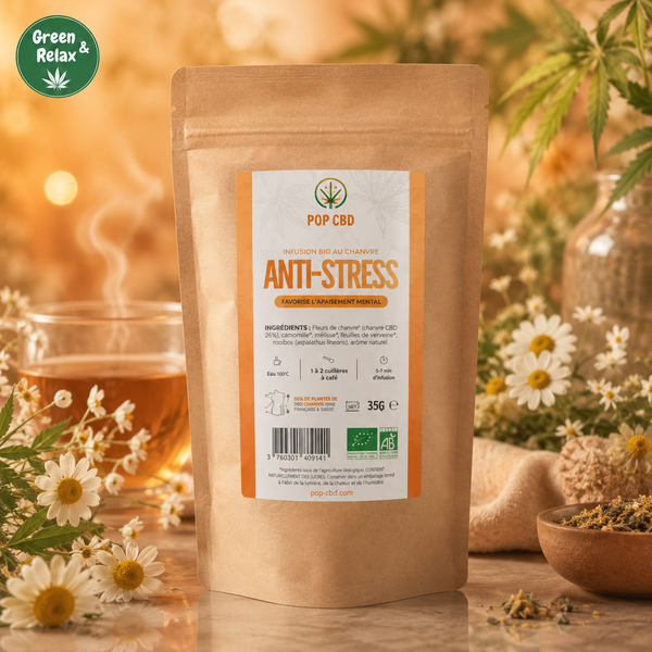 Infusions & Thés Bio Pop CBD – Saveur Anti stress