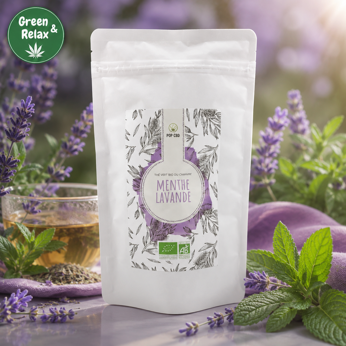 Infusions & Thés Bio Pop CBD – Menthe & Lavande