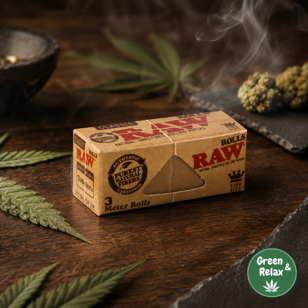 Rolls RAW Organic 3M – Papier à rouler naturel 3 mètres