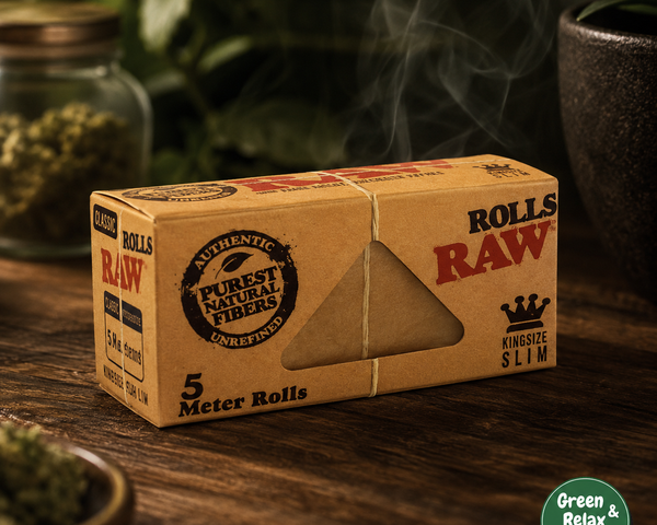 Rolls RAW Organic 5M – Papier à rouler naturel en chanvre