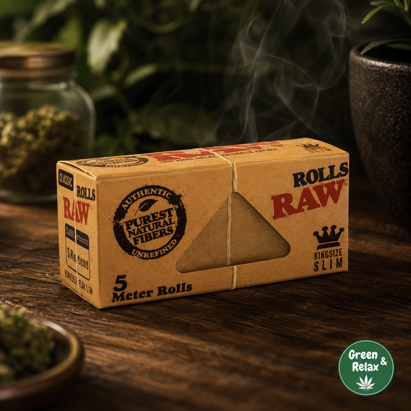 Rolls RAW Organic 5M – Papier à rouler naturel en chanvre