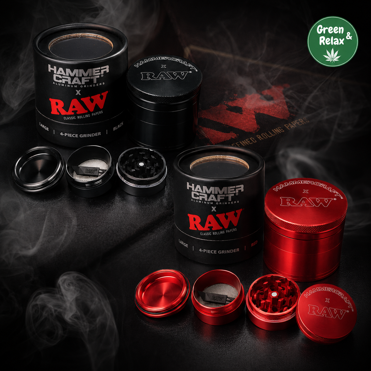 Grinder Hammer Craft x RAW – Aluminium 4 Parties