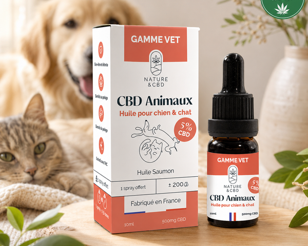 Huile CBD Chien & Chat – Huile de Saumon – 5 % CBD