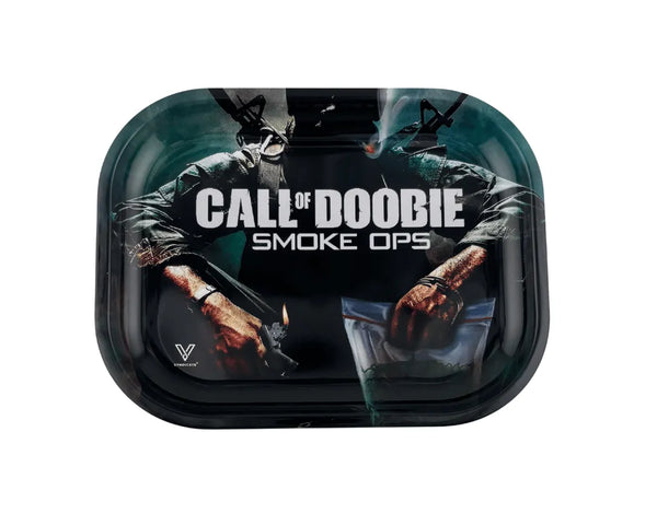 Plateau fumeur design Call of Doobie Smoke Ops en format rectangulaire pour accessoires CBD à Metz