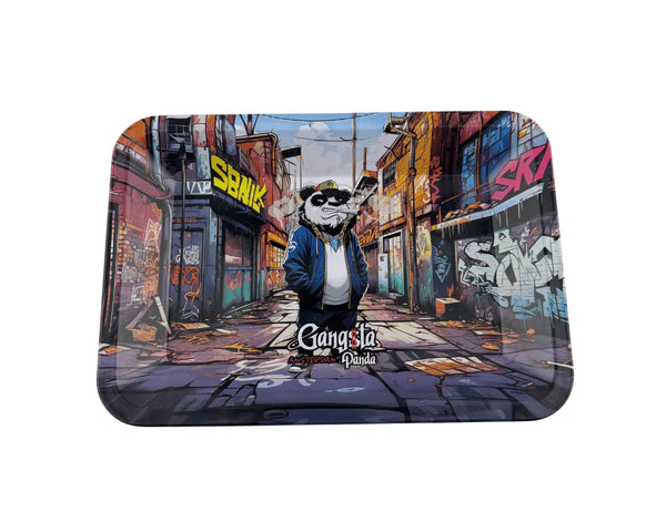 Plateau fumeur design Gangsta Panda Amsterdam en format rectangulaire pour accessoires CBD à Metz
