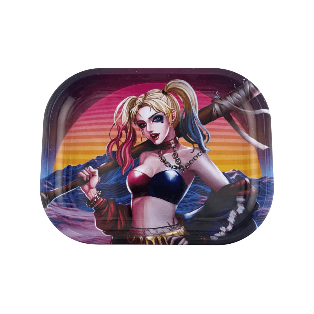 Plateau fumeur design Harley Quinn en format rectangulaire pour accessoires CBD à Metz