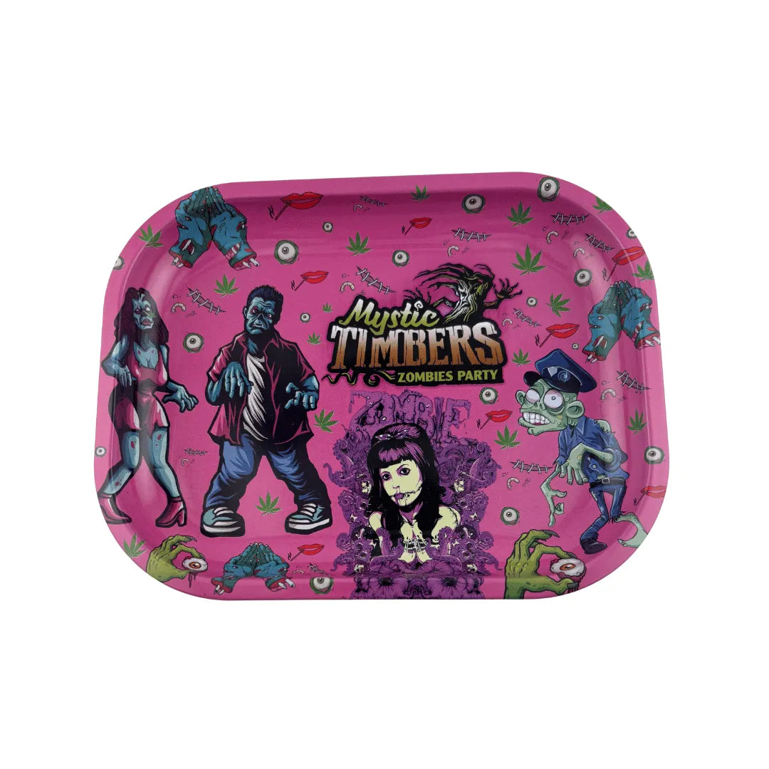 Plateau fumeur design Mystic Timbers Zombies Party en format rectangulaire pour accessoires CBD à Metz
