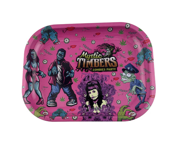 Plateau fumeur design Mystic Timbers Zombies Party en format rectangulaire pour accessoires CBD à Metz
