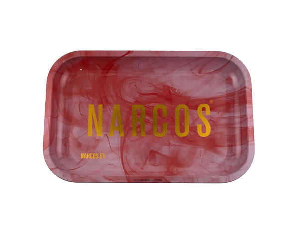 Plateau fumeur design Narcos fond fumée rouge en format rectangulaire pour accessoires CBD à Metz