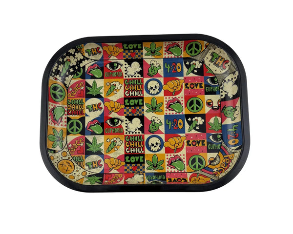 Plateau fumeur design pop art 420 Euphoria en format rectangulaire pour accessoires CBD à Metz