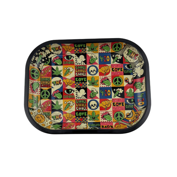 Plateau fumeur design pop art 420 Euphoria en format rectangulaire pour accessoires CBD à Metz