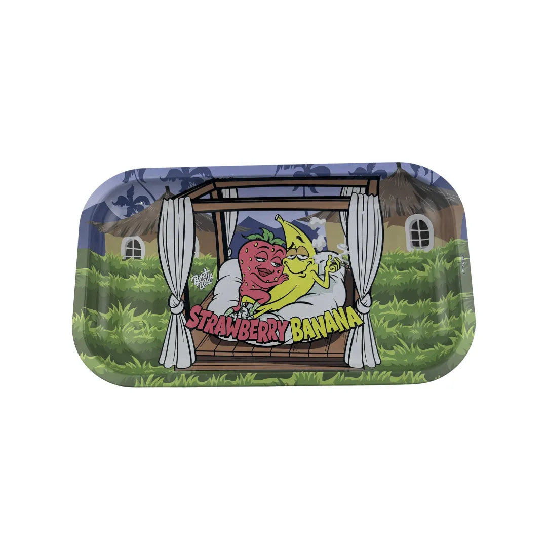 Plateau fumeur motif Strawberry Banana en format rectangulaire pour accessoires CBD à Metz