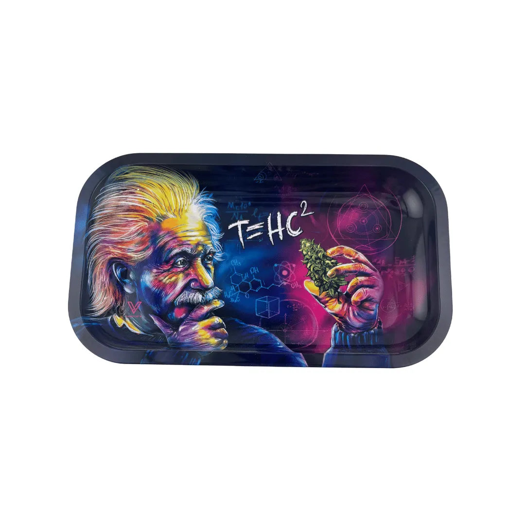 Plateau fumeur V‑Syndicate motif Einstein psychédélique en format rectangulaire pour accessoires CBD à Metz