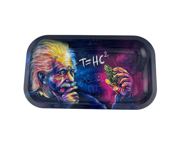 Plateau fumeur V‑Syndicate motif Einstein psychédélique en format rectangulaire pour accessoires CBD à Metz