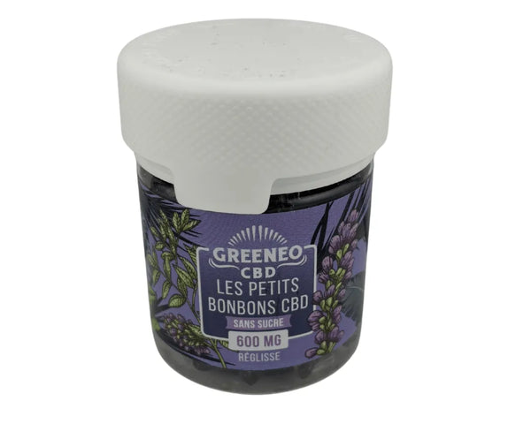 Bonbons CBD Greeneo sans sucre saveur réglisse pour une pause bien-être à Metz