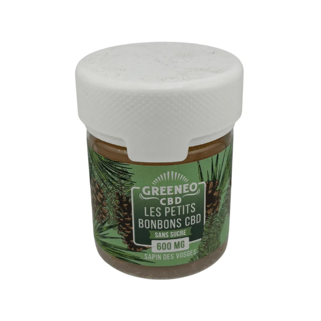Bonbons CBD Greeneo sans sucre saveur sapin des vosges pour un instant naturel à Metz