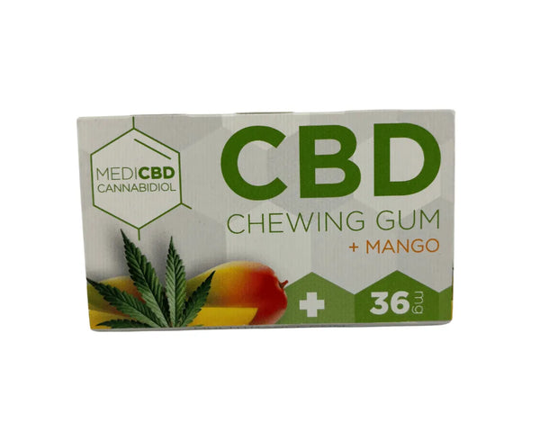 Chewing‑gum CBD MediCBD saveur mangue en étui 36 mg pour un moment fruité à Metz