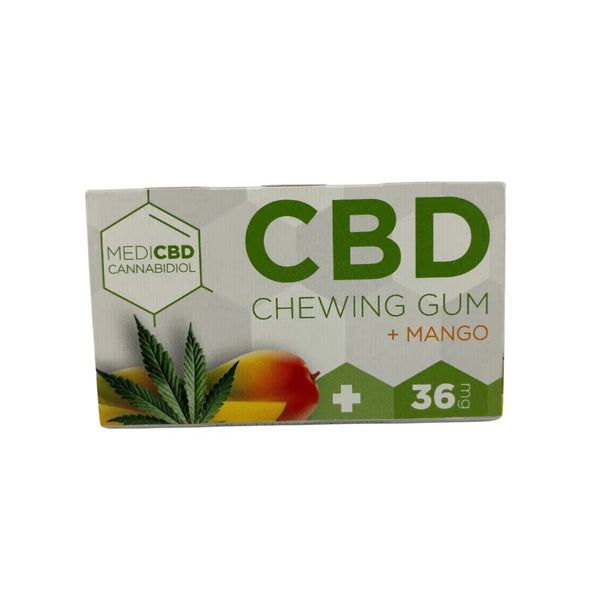 Chewing‑gum CBD MediCBD saveur mangue en étui 36 mg pour un moment fruité à Metz