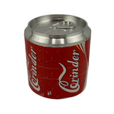 Grinder en métal 4 parties en forme de canette Coca Cola Cylinder avec effet soda et dessus argenté, idéal pour accessoires CBD à Metz