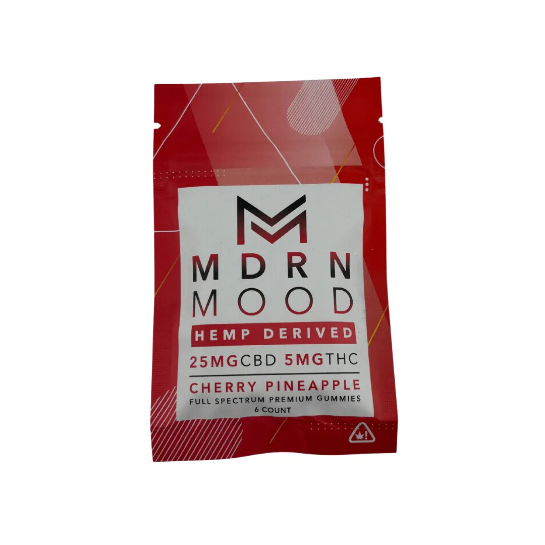 Gummies CBD MDRN Mood saveur cherry pineapple en sachet individuel pour un moment détente à Metz