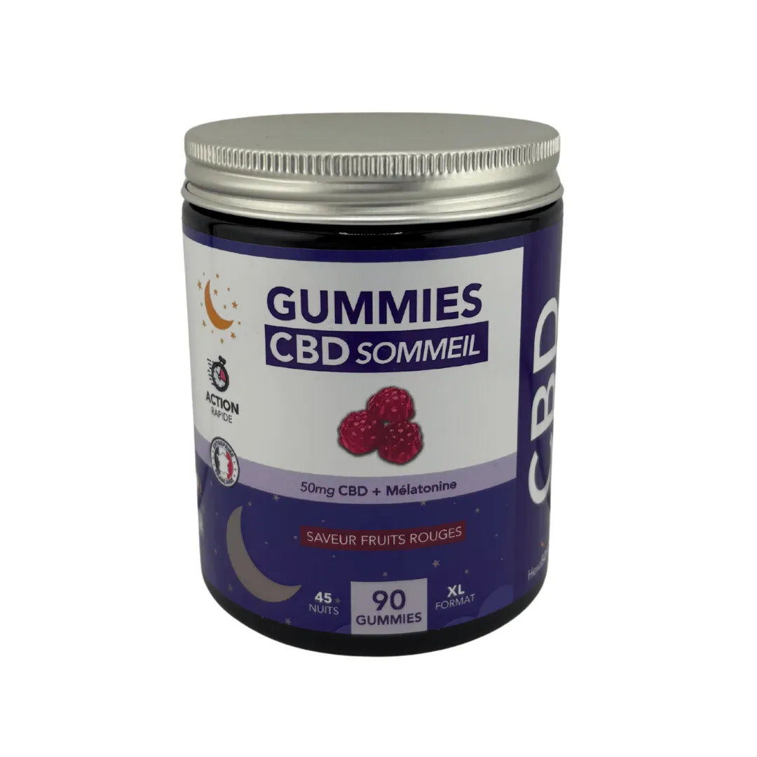 Gummies CBD sommeil saveur fruits rouges en pot XL pour une soirée détente à Metz
