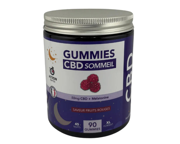 Gummies CBD sommeil saveur fruits rouges en pot XL pour une soirée détente à Metz