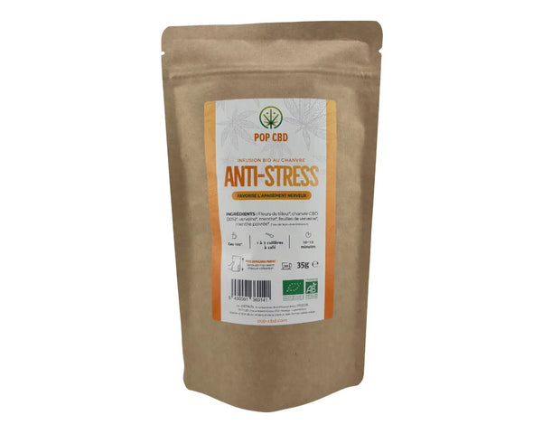 Infusion CBD bio Pop CBD anti-stress pour une pause relaxante à Metz