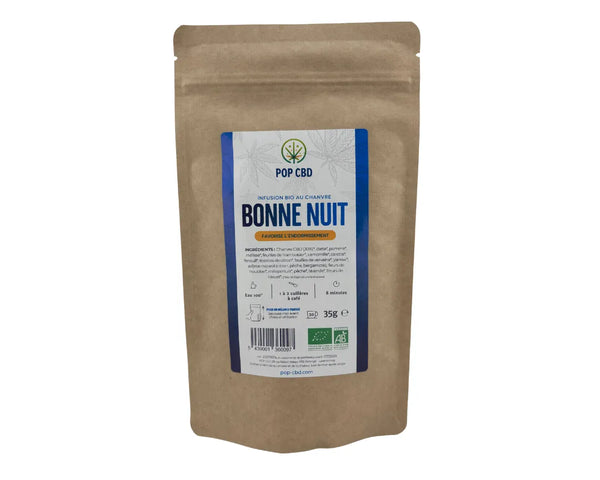 Infusion CBD bio Pop CBD bonne nuit pour une soirée apaisante à Metz
