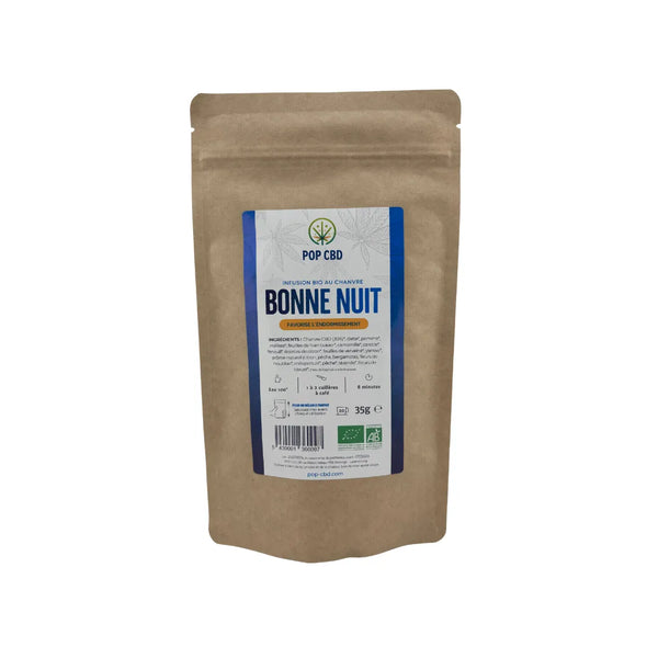 Infusion CBD bio Pop CBD bonne nuit pour une soirée apaisante à Metz